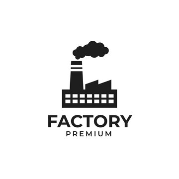 Creative factory industry smoke pollution logo design illustration idea