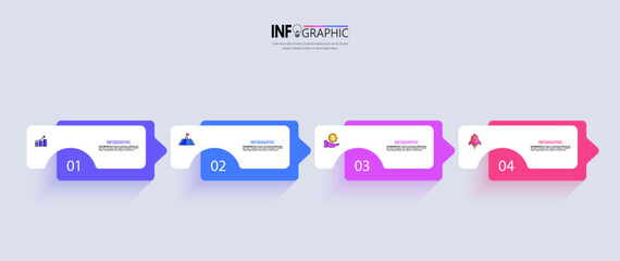 Four steps business infographics template