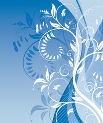 Flower background with waves, element for design, vector illustration