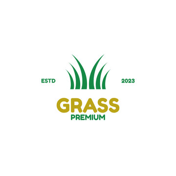 Creative grass logo design concept vector illustration idea