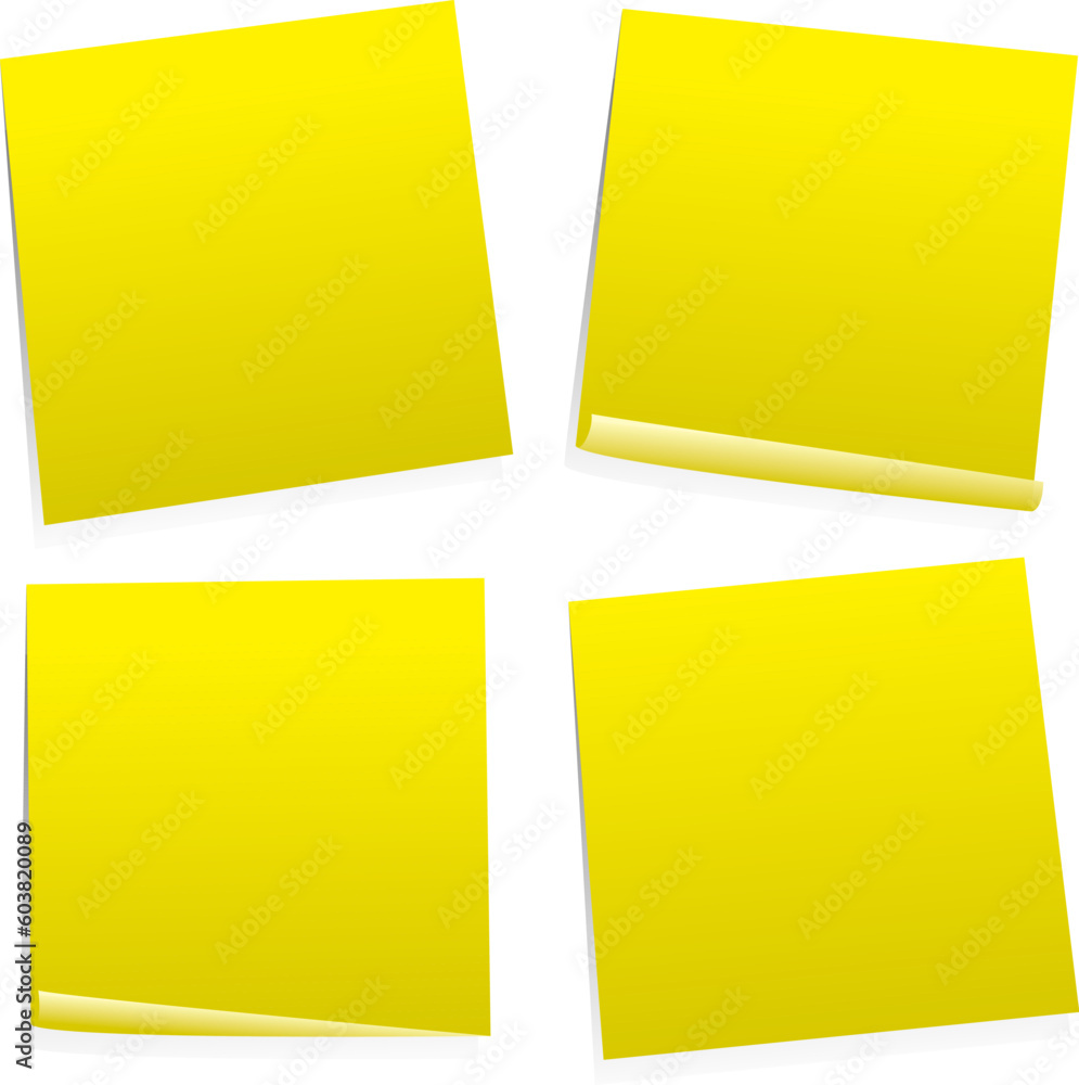Poster post it notes with four variation in yellow with room to add your own text