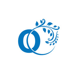 Letter o logo Nature Leaves Logo, Alphabetical leaf icon. Beautiful floral capital letters. abstract design element