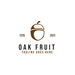 Creative oak fruit logo design vector concept illustration idea