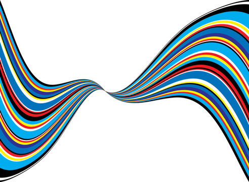Illustrated twisted rainbow ideal as a background or part of a design with plenty of copy space