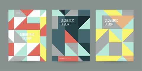 Colorful geometric templates for cover design, brochure or book.