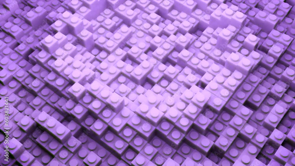 Poster circular waves on surface of structural cubes. design. cubes with dots move in circular 3d waves of 