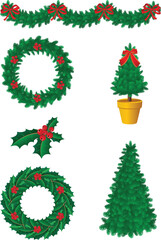 Vector illustration - christmas decor and simbols