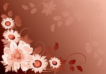 Grunge paint flower background element for design illustration