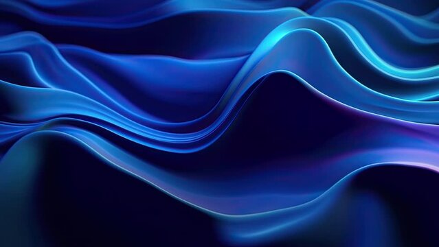 Abstract wavy blue liquid motion background, elegant waves business video for elegant corporate advert backdrop, 4K high quality movement abstraction, smooth and dynamic effect