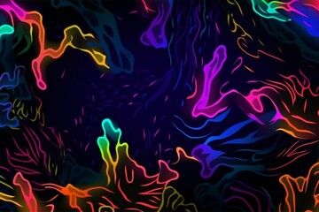 Colorful and abstract glowing neon lines pattern background, generative AI