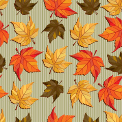 Vector seamless pattern - autumn leaves