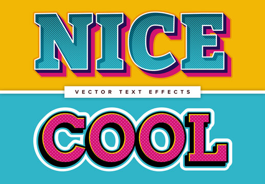 Set of Bright and Bold Pop Text Effects