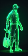 The Green-Uniformed Cleaning Service Man is Here to Help!. generative ai