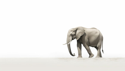 elephant isolated on white. ai generative