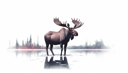 moose, minimalist . ai generative