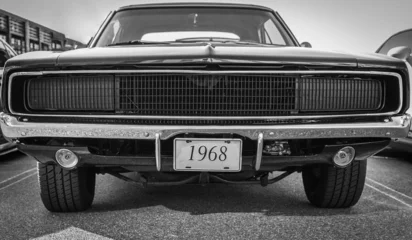 Foto auf Acrylglas Oldtimer Black and white vintage car.