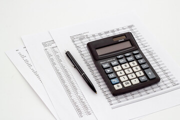 Financial accounting work with calculator. Business planning concept