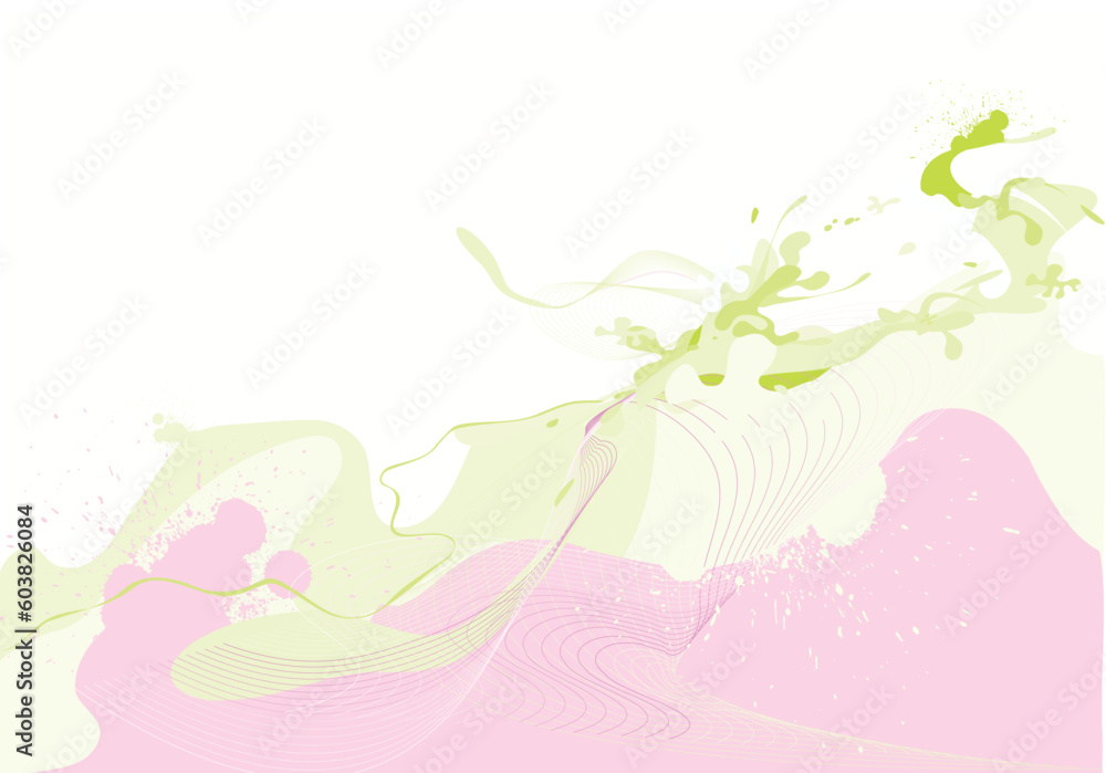 Aufkleber vector illustration - abstract background made of color splashes and curved lines