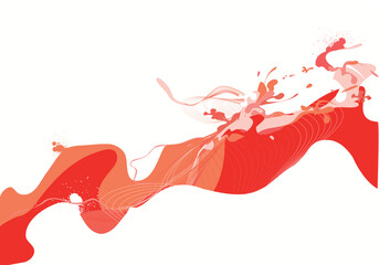 Vector illustration - abstract background made of color splashes and curved lines