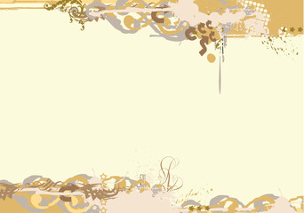 Grunge border.   Grunged retro-funk  urban background.