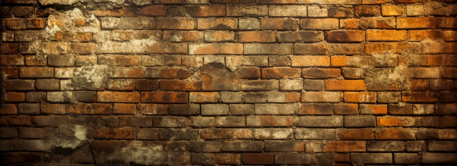 Fototapeta na wymiar Old brick wall texture with plaster wallpaper, abandoned vintage brick wall. Generative Ai Illustration. 