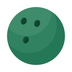 Cute green cartoon style bowling ball.