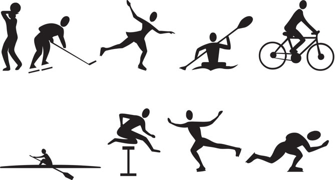Illustration of Athlete Silouettes - Vector