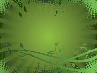 Grunge floral elements background, vector illustration