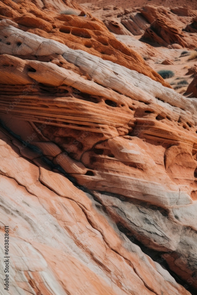Poster a bird is perched on a rock in the desert. generative ai image.