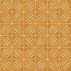 Hand-Drawn Artisanal Wood Block Print Geometric Vector Seamless Pattern. Hans-Stamped Mirrored Triangles Organic Lines Background. Global Nomadic Design. Mini Boho Repeat