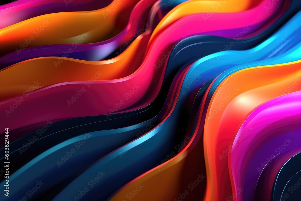 Poster 3d abstract colorful high technology background. generative ai