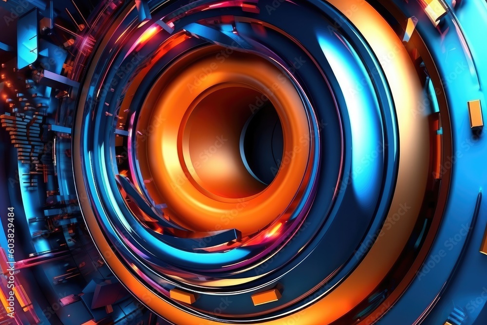Poster 3d abstract colorful high technology background. generative ai