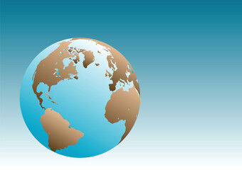 Earth Globe Illustration with blue gradient background.