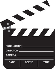Obraz premium Open Movie Clapboard. Vector.