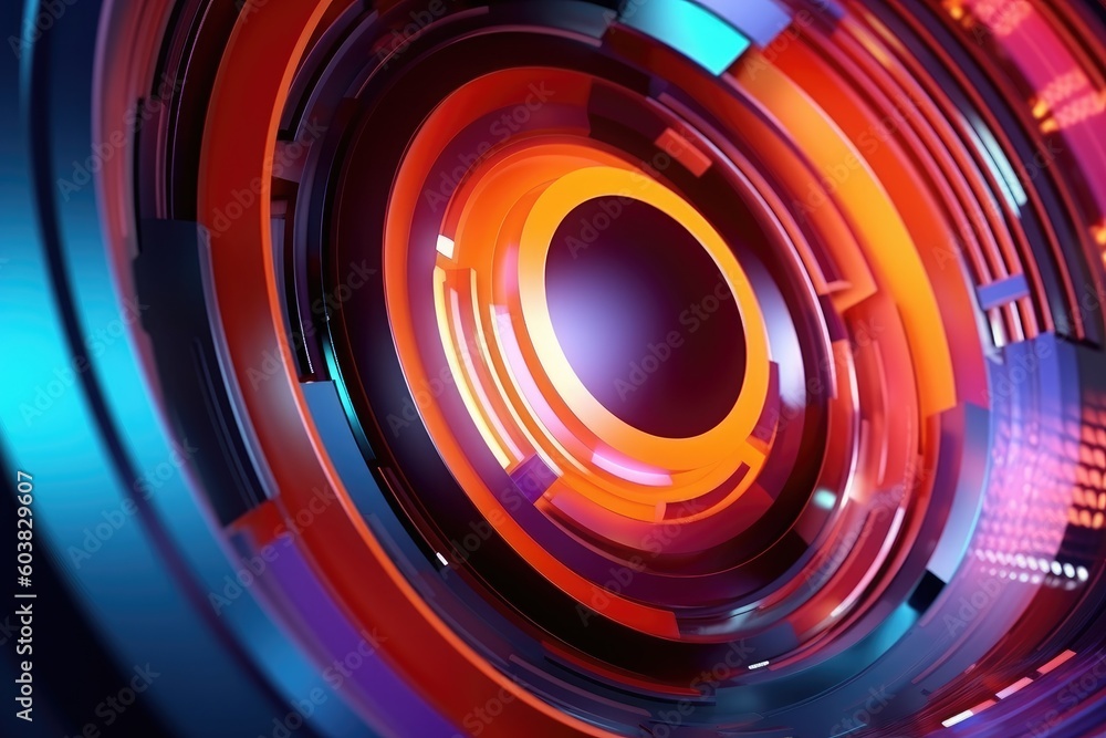 Poster 3d abstract colorful high technology background. generative ai