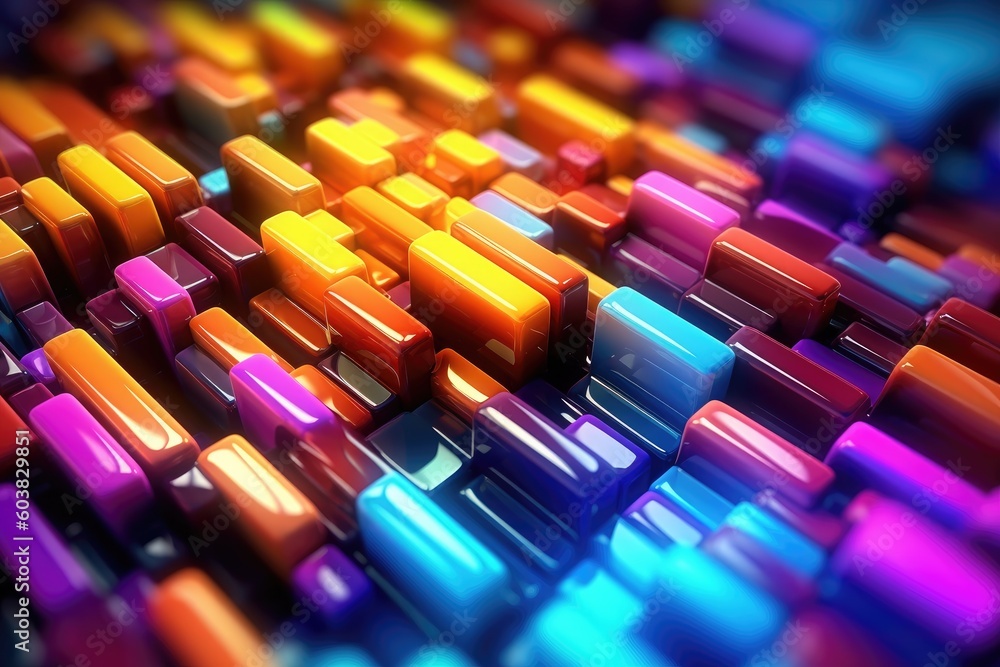 Poster 3d abstract colorful high technology background. generative ai