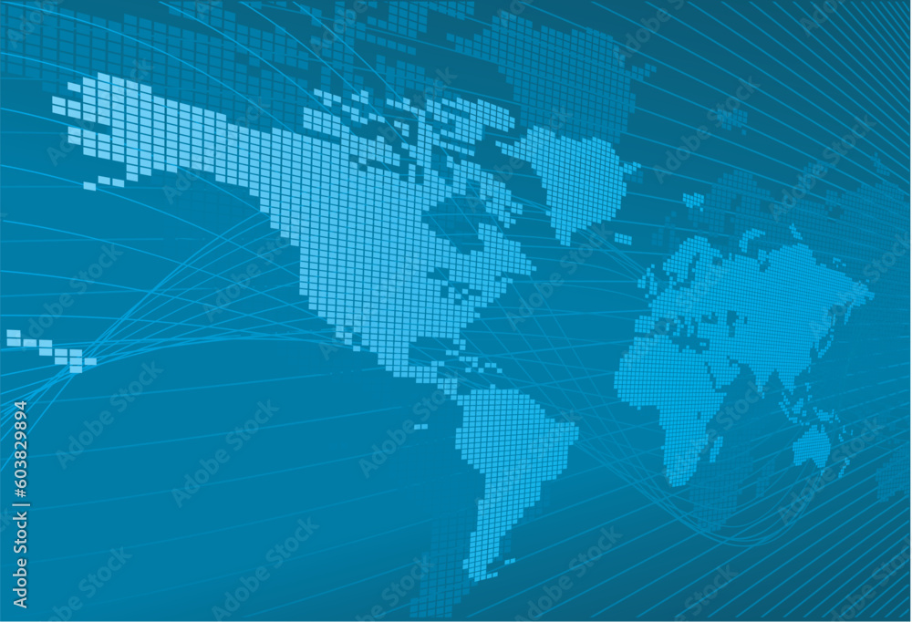 Aufkleber a dynamic 3d world map with background.