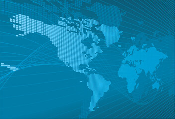 A dynamic 3d world map with background.