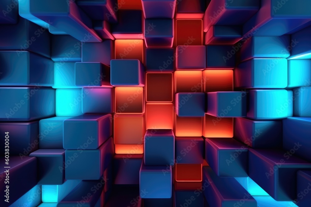 Poster 3d abstract colorful high technology background. generative ai