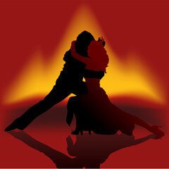 Naklejka premium Dance Fire Tango - High detailed vector illustration.