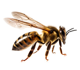 honeybee, isolated background. Generative Ai