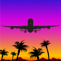 Aeroplane Silhouette 05 - High detailed and coloured vector illustration.