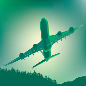 Aeroplane Green - High detailed and coloured vector illustration.