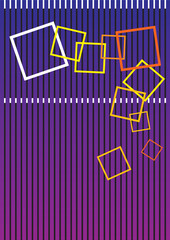 Fototapeta premium Various sizes of colorful boxes with striped background