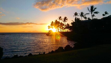 Fototapeta na wymiar sunset in Hawaii