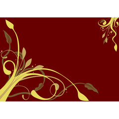 Floral decoration 07 - golden colors in ornamental decoration - floral theme