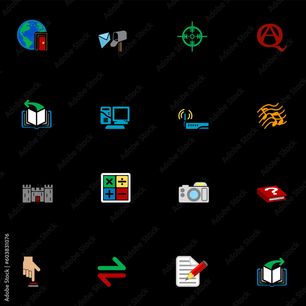 Poster a series of internet web icons set.