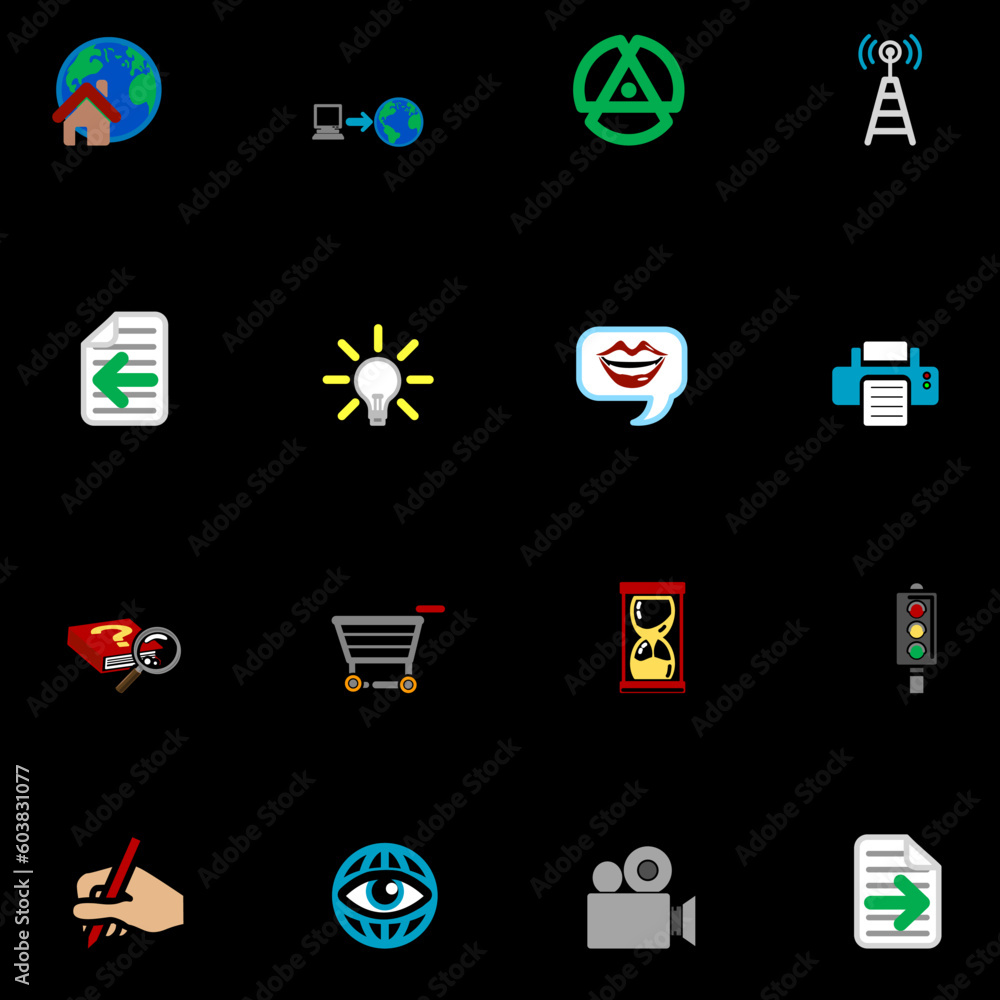 Poster a series of internet web icons set.