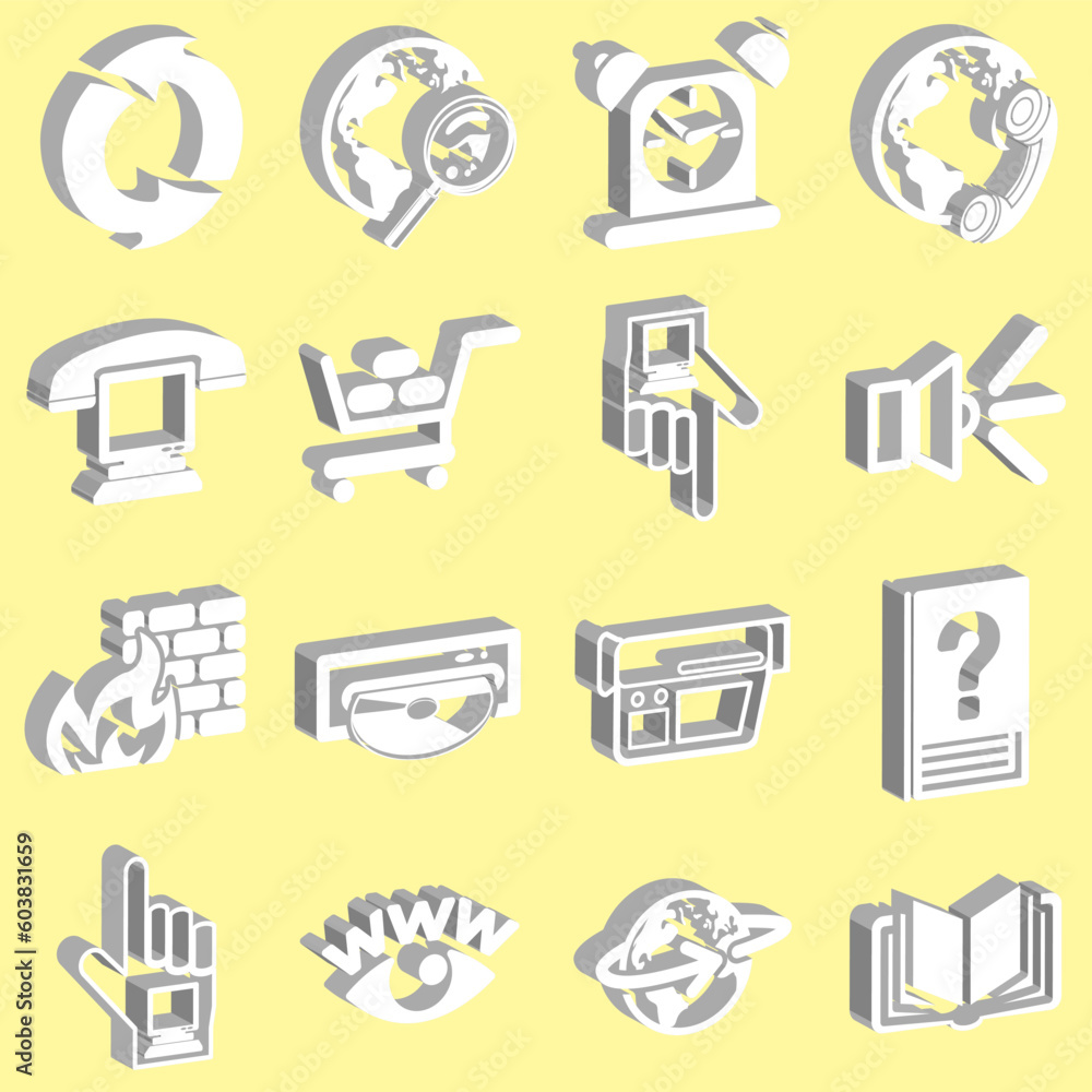 Poster a set of internet web icons