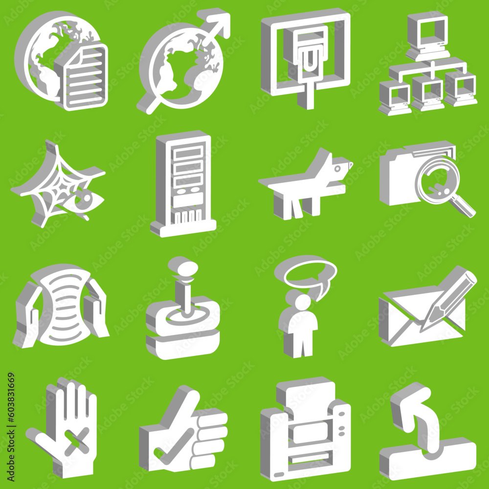 Poster a set of internet web icons
